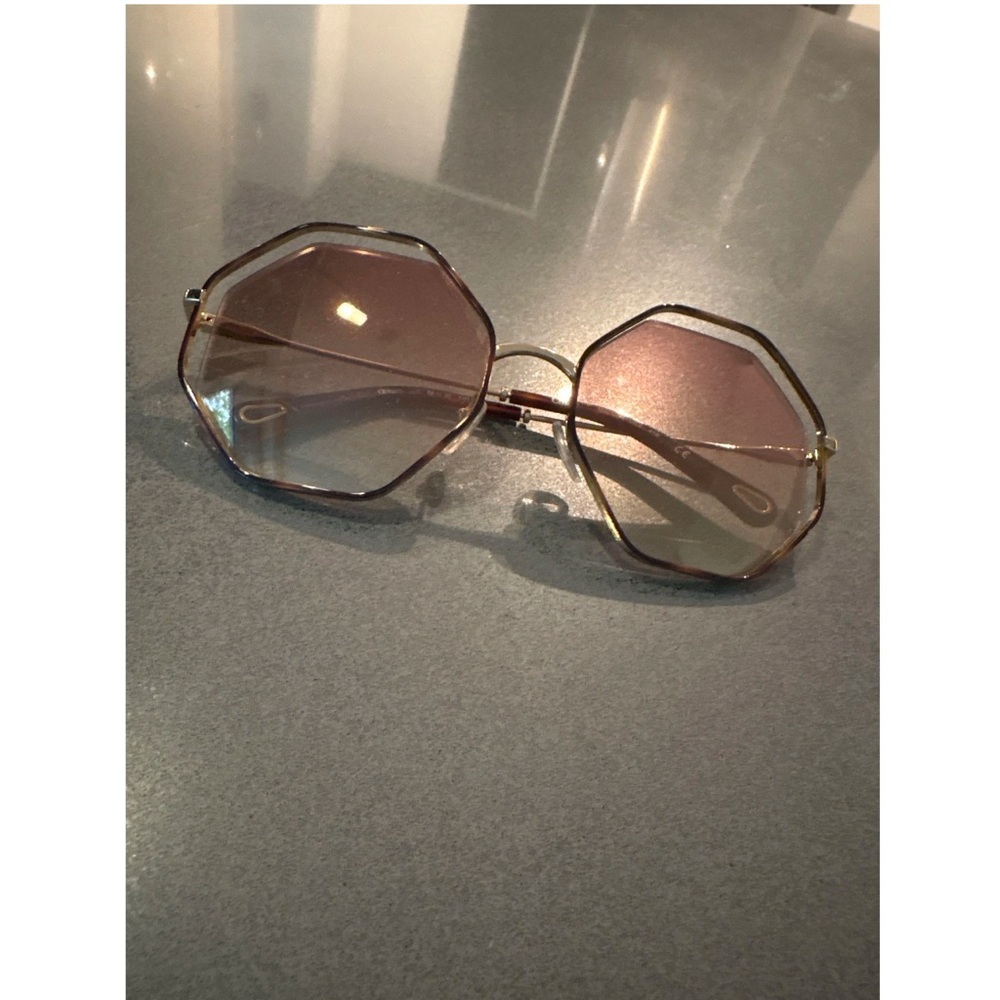 Chloé sunglasse octogonal poppy sunnies octogonal oversize metal miroir Frame - Picture 2 of 7